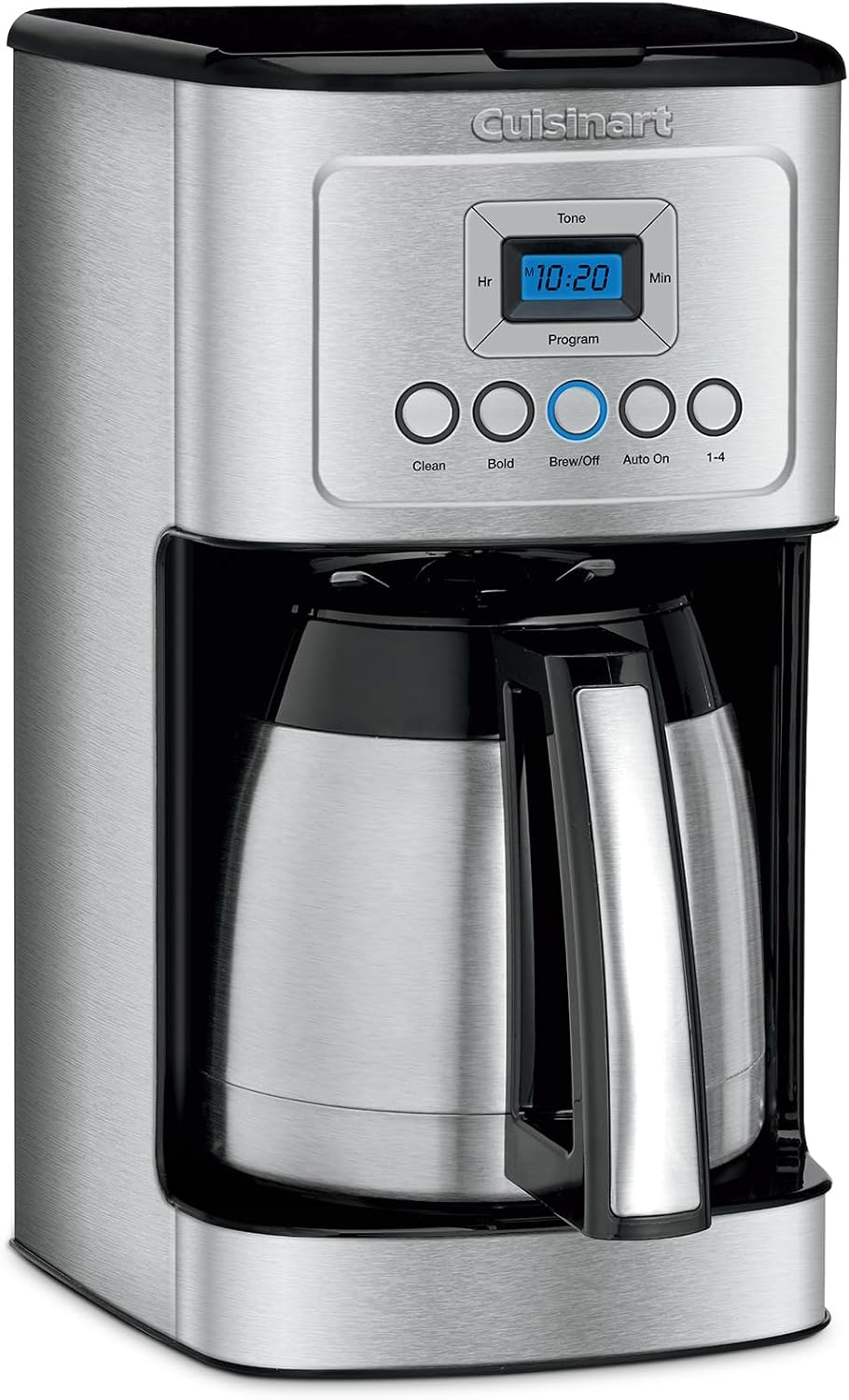 Cuisinart - Cafetera programable de 12 tazas con jarra térmica DCC-3400P1, acero inoxidable