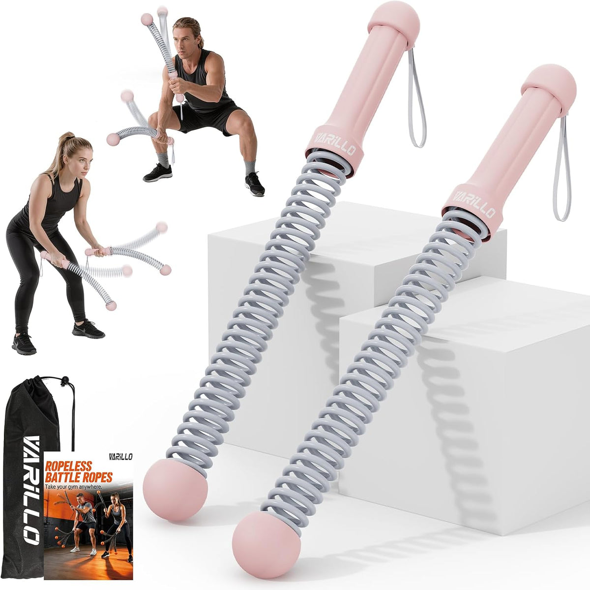 Cuerdas de batalla sin cuerda para gimnasio en casa, cuerdas de bat...
