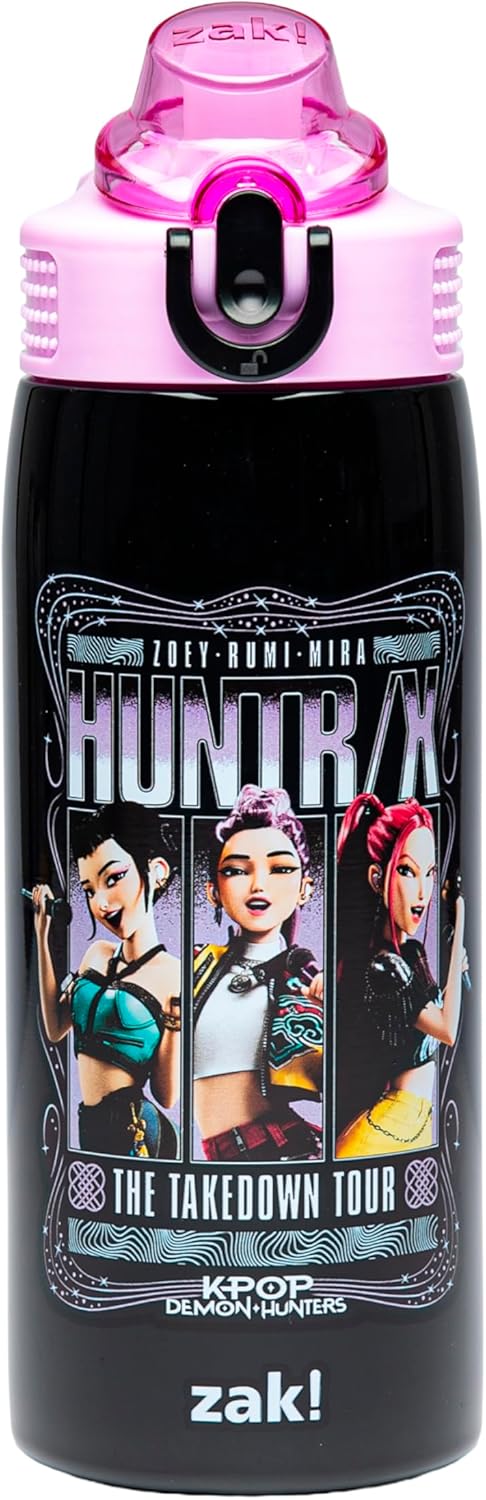 Zak Designs KPop Demon Hunters Sage - Botella de agua para niños co...
