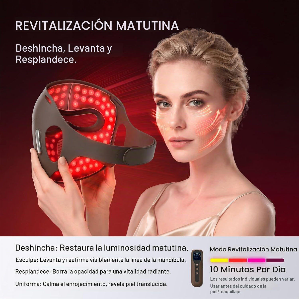 Terapia de luz roja 3D aprobada por la FDA para cara, 6 modos | Aju...