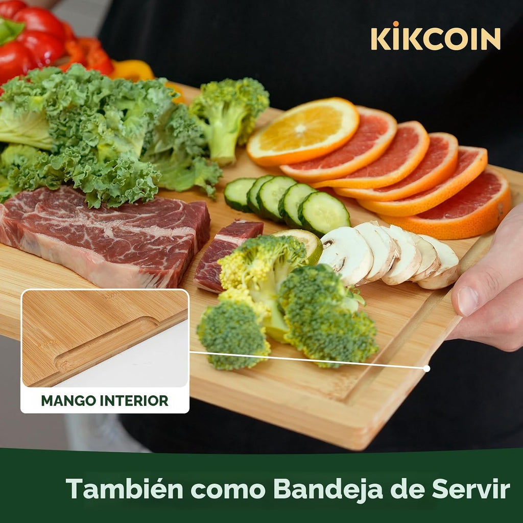 Tabla de cortar de bambú de 24 pulgadas para cocina, tabla de corta...