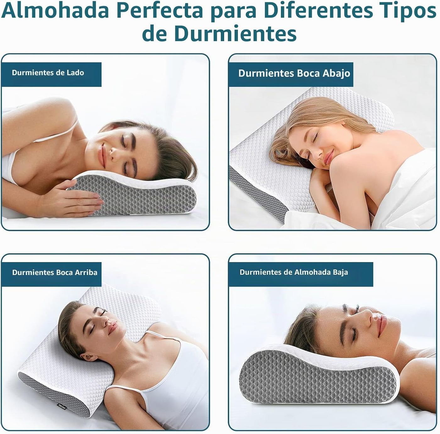 Almohada cervical de espuma viscoelástica para aliviar el dolor, al...