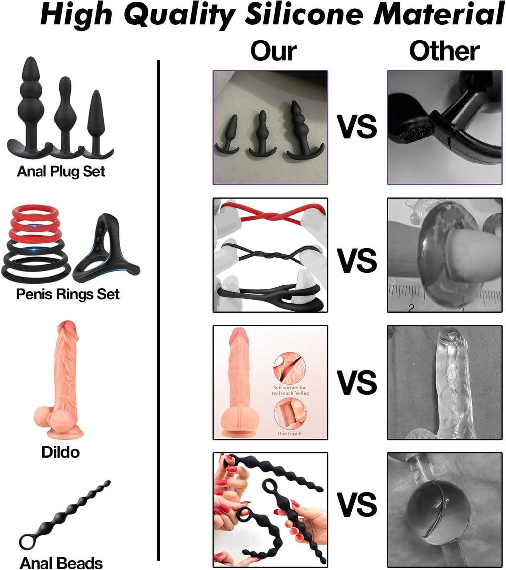 Juguetes sexuales BDSM Restricciones Dildo, Kit de 36 piezas de equ...