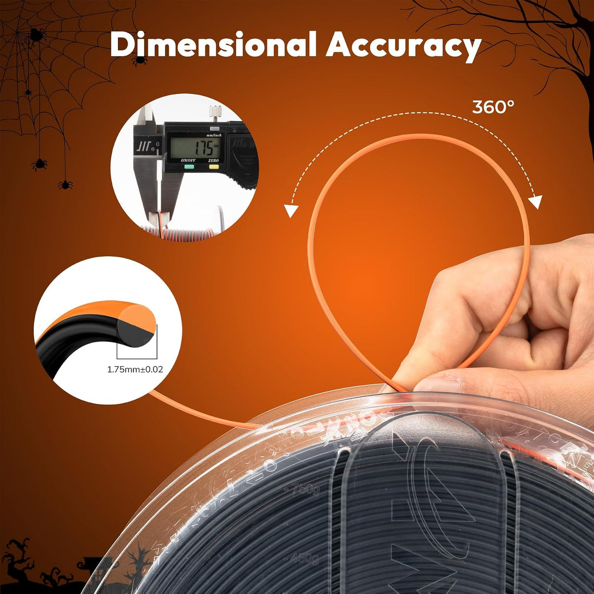 AMOLEN Paquete de filamento PLA de seda para impresora 3D de 4.4 lb...