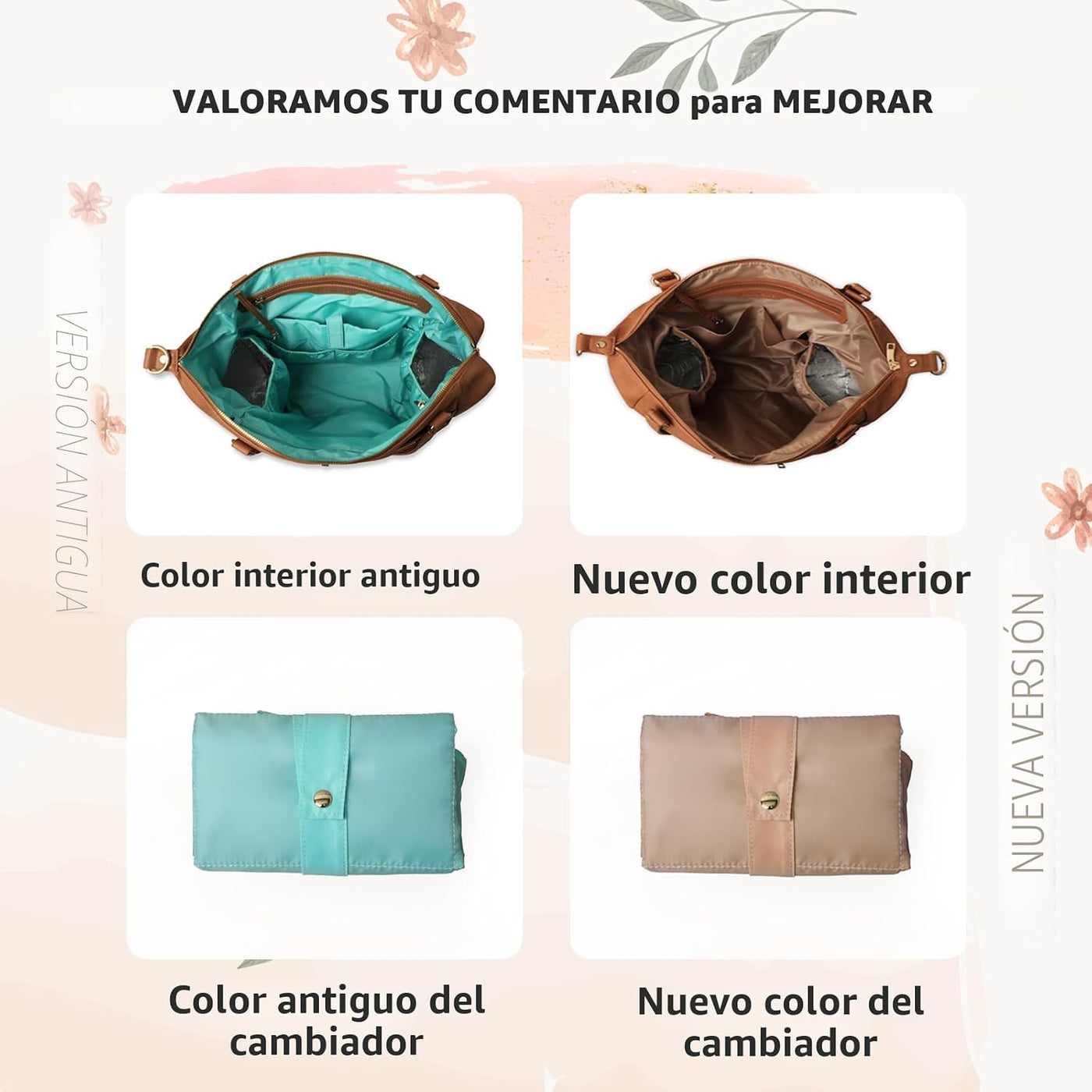 MOMINSIDE Bolsa de pañales Tote Convertible Bolsa de pañales Mochil...