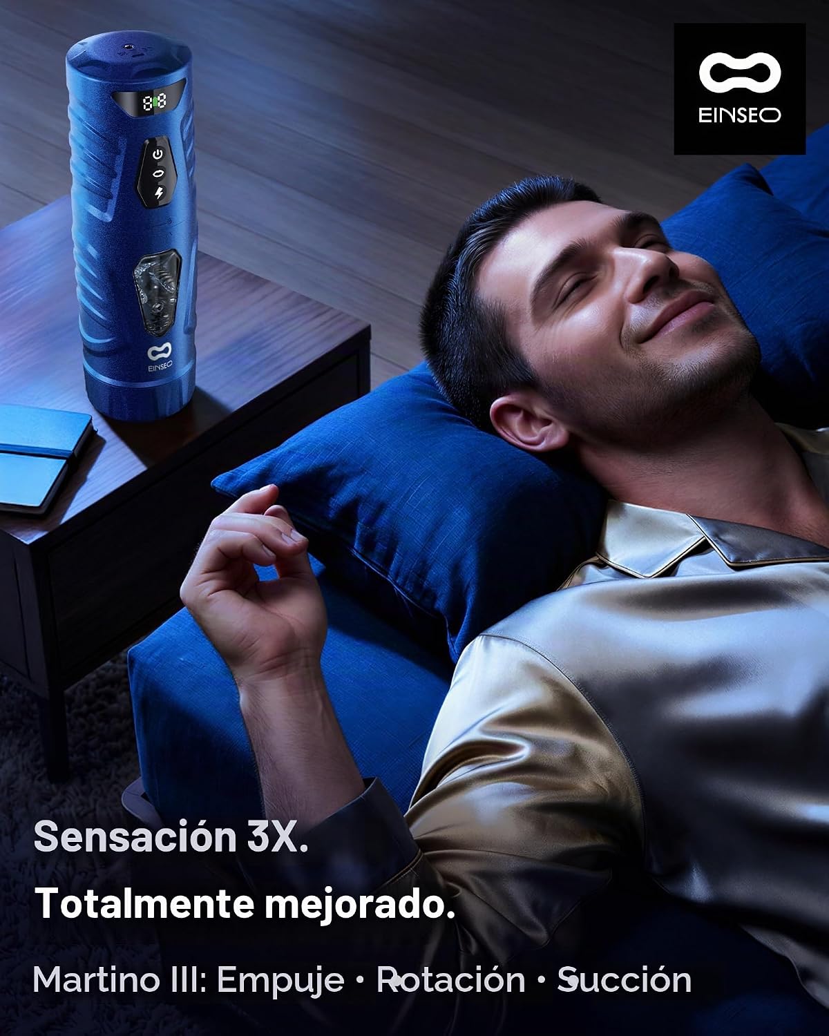 EINSEO Masturbador masculino de succión con manga profunda de 7.1 p...