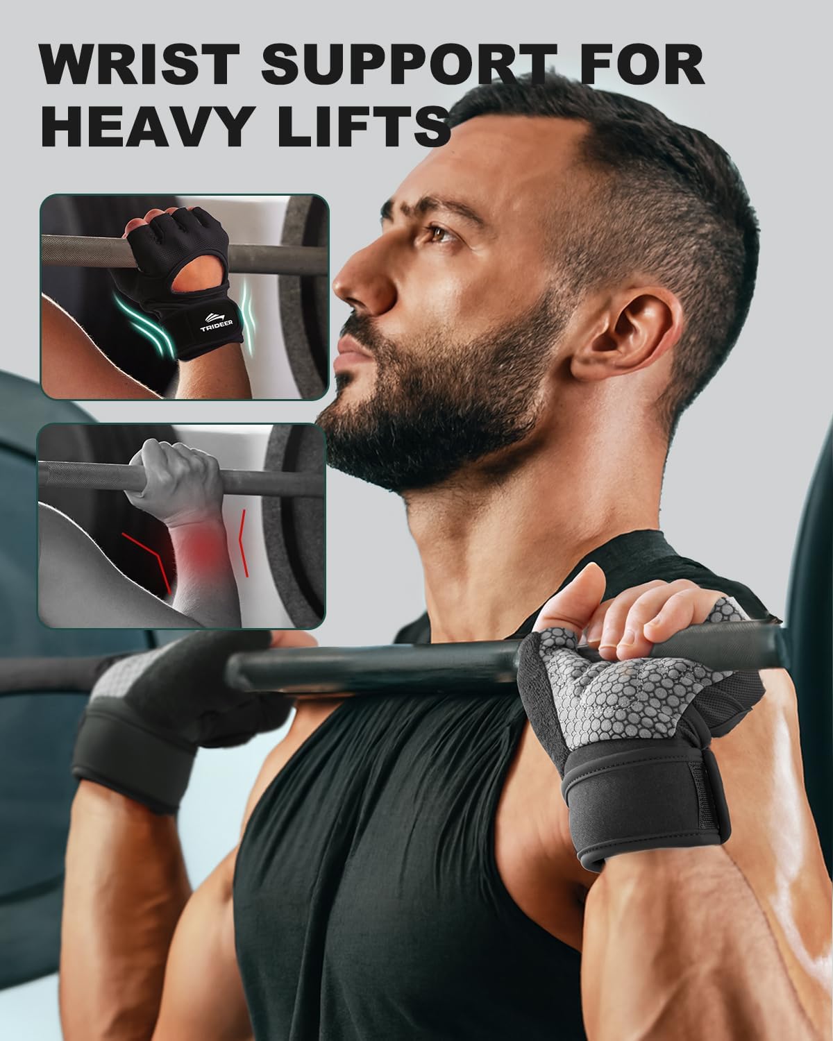 Trideer Guantes de levantamiento de pesas para mujeres y hombres |...