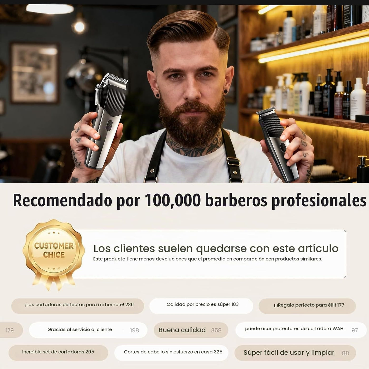 Juego profesional de cortapelos inalámbrico 4 en 1, recortadora de...