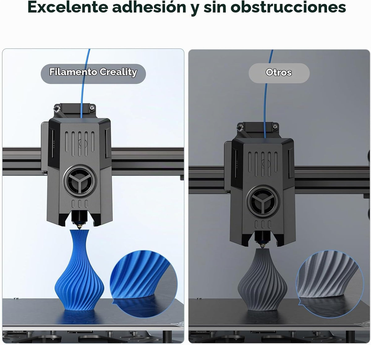Creality Filamento de impresora 3D PLA+, negro, paquete de 4, Toal...