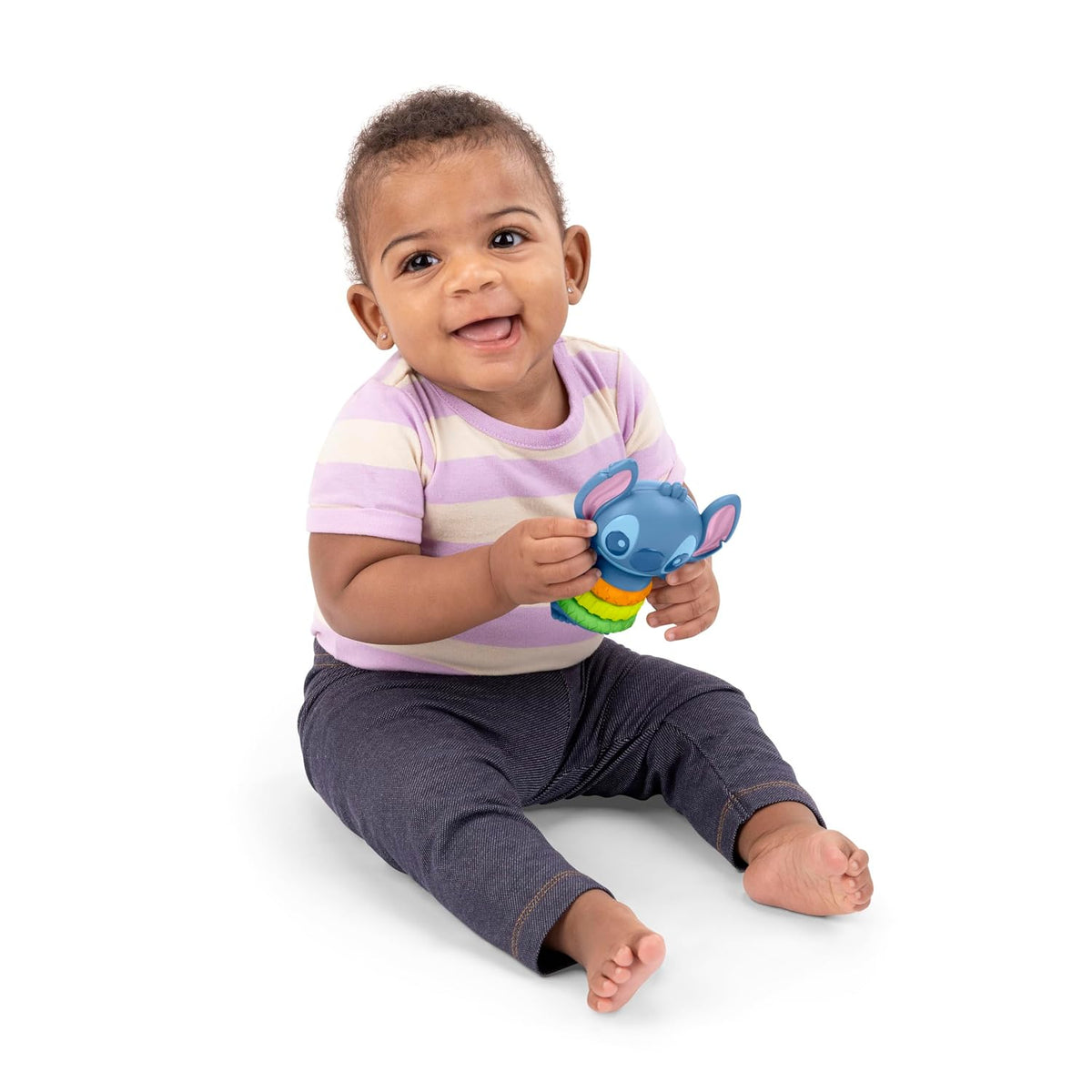 Bright Starts Disney Baby Stitch Twist-a-Stitch Juguete de dedo con...