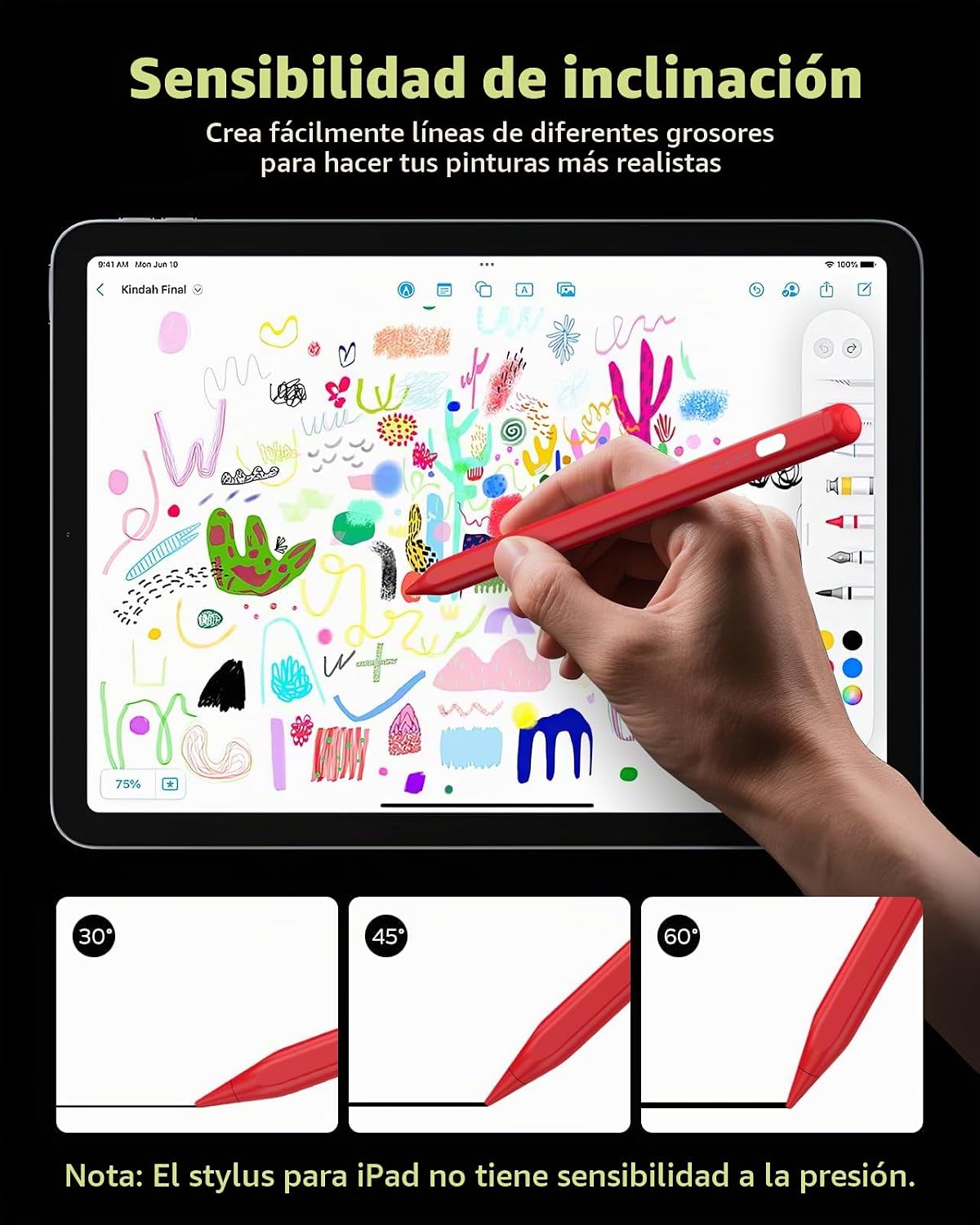 Moko Pencil para iPad (A16) de 11.ª y 10.ª generación, carga rápida...