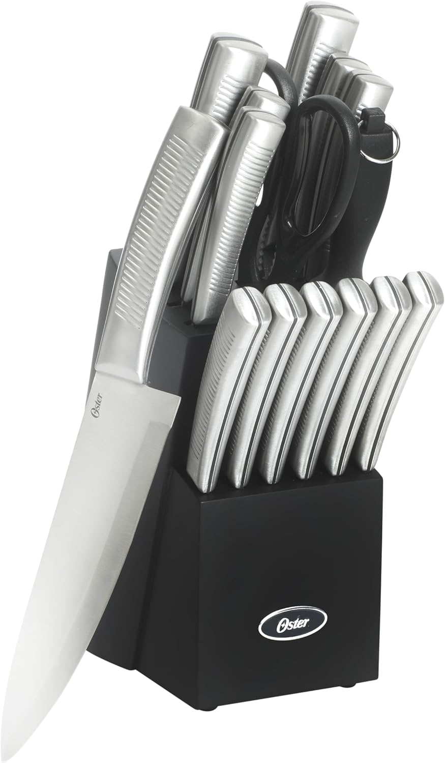 Oster Eddington Juego de 16 cuchillos de cocina de acero inoxidable...