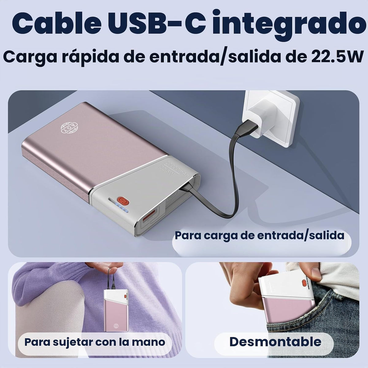 Aaoyun Cargador portátil de 20000 mAh, banco de energía de carga rá...