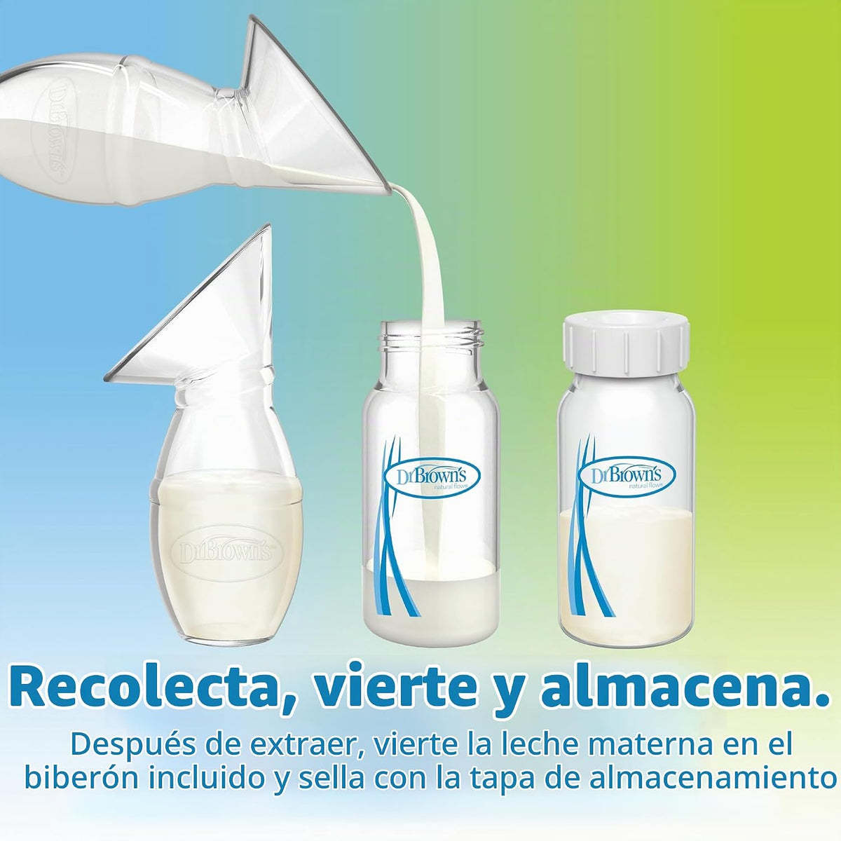 Dr. Brown's Extractor de leche de una pieza de silicona 100% si...