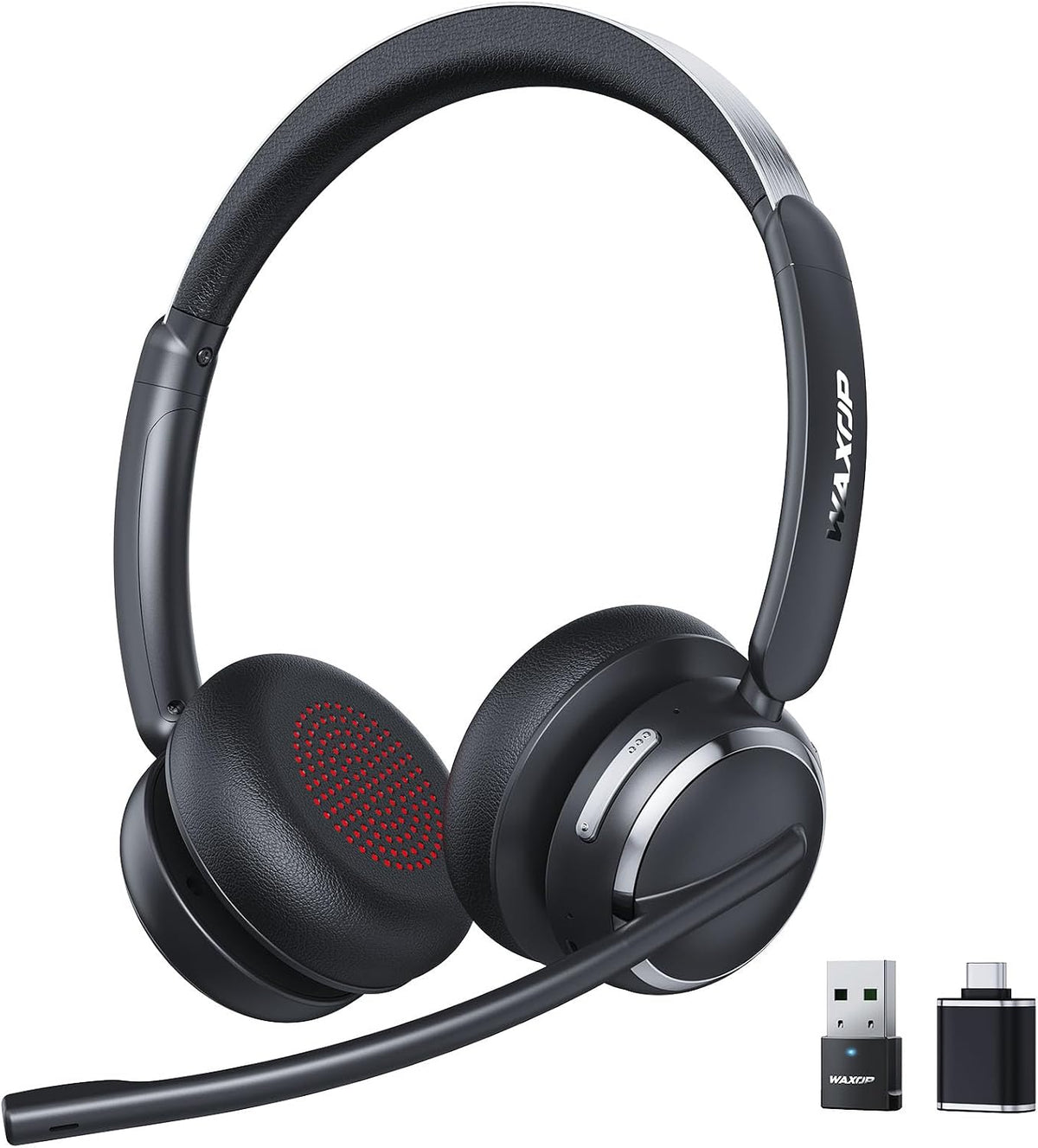 Auriculares inalámbricos con micrófono para trabajo, USB A\/C donle...