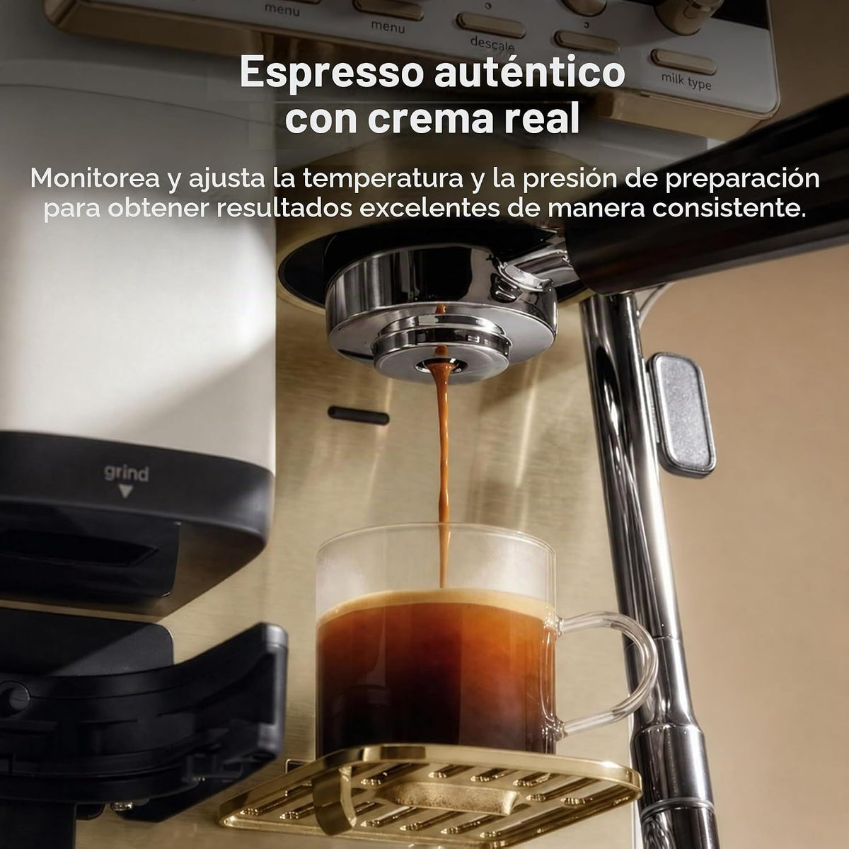 Ninja Luxe Café Mini Plus con AutoFroth, hueso y champán exclusivos...
