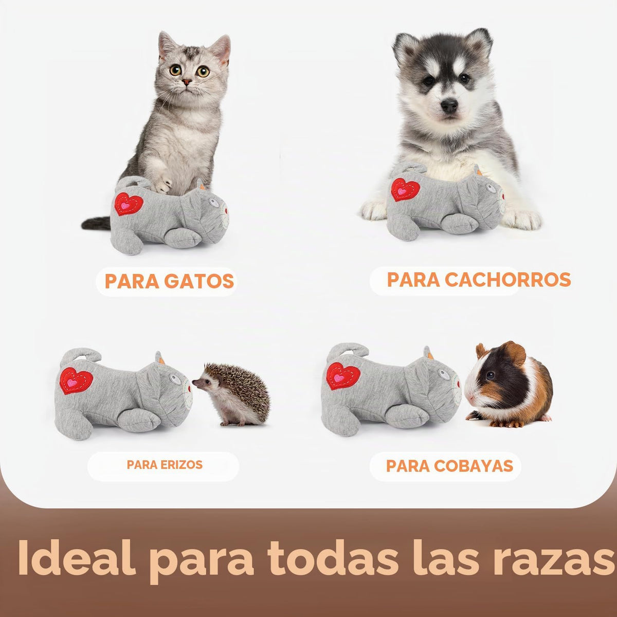 ALL FOR PAWS Heartbeat - Juguete de peluche para gatos, compañero c...