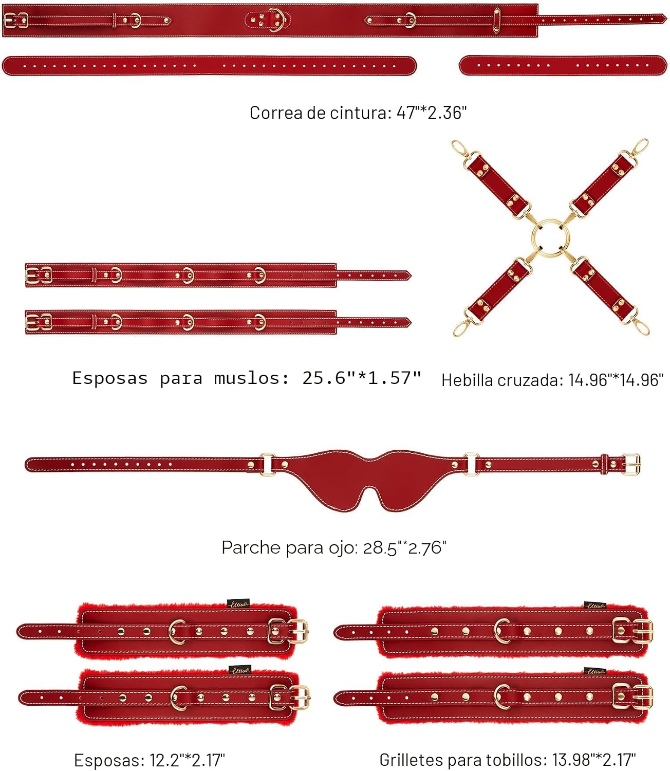 UTIMI Kit de sujeción sexual BDSM, juego de 6 piezas con esposas aj...