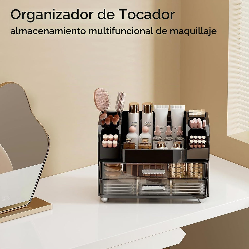 UFORU Organizador de maquillaje para encimera con 2 cajones grandes...