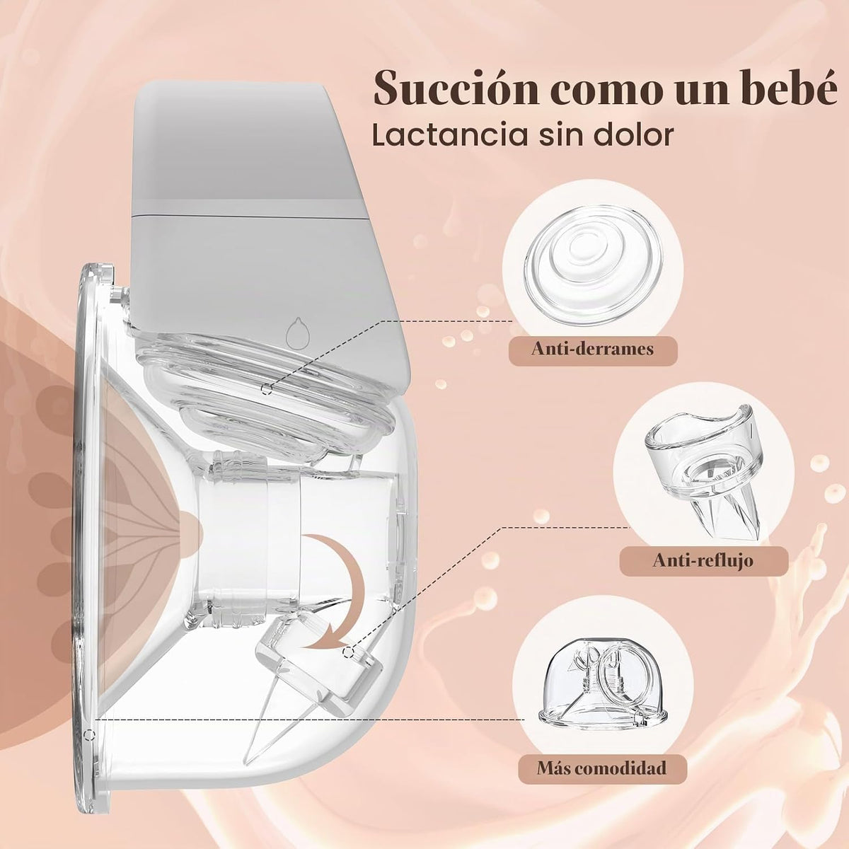 Mcadero Extractor de leche eléctrico M5 - Bomba manos libres portát...