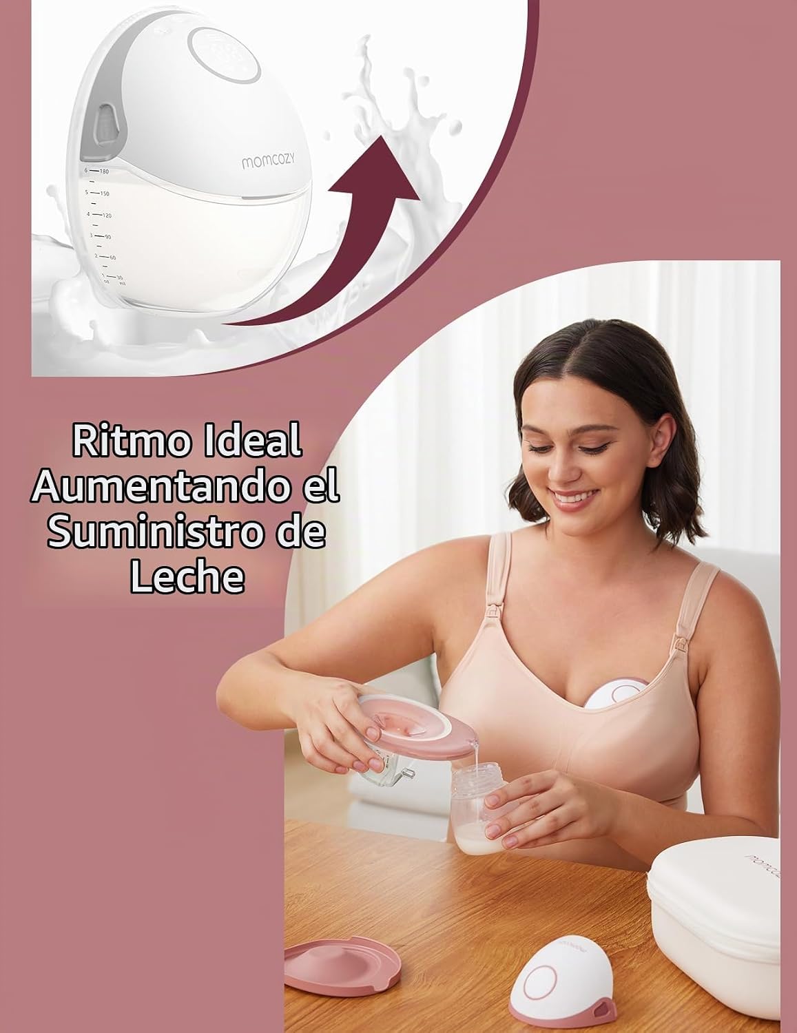 Momcozy Extractor de leche manos libres estilo móvil portátil M6 0....
