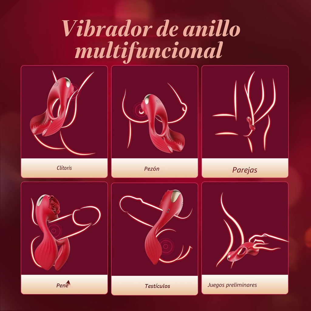 Anillo Vibrador para el Pene para Parejas, Juguete Sexual para Homb...