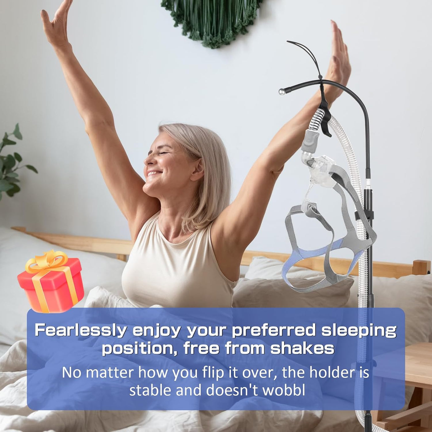 IKSTAR Soporte de manguera CPAP para cama, colgador retráctil de tu...
