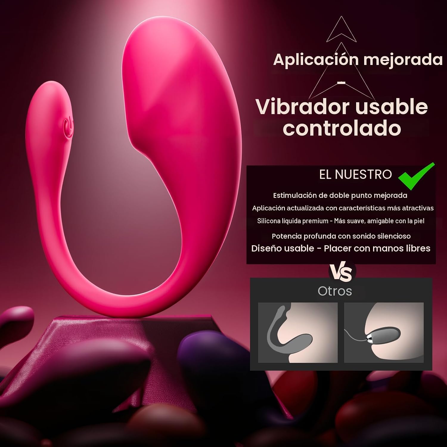 ECRVOM Consolador vibrador portátil, juguetes sexuales con control...
