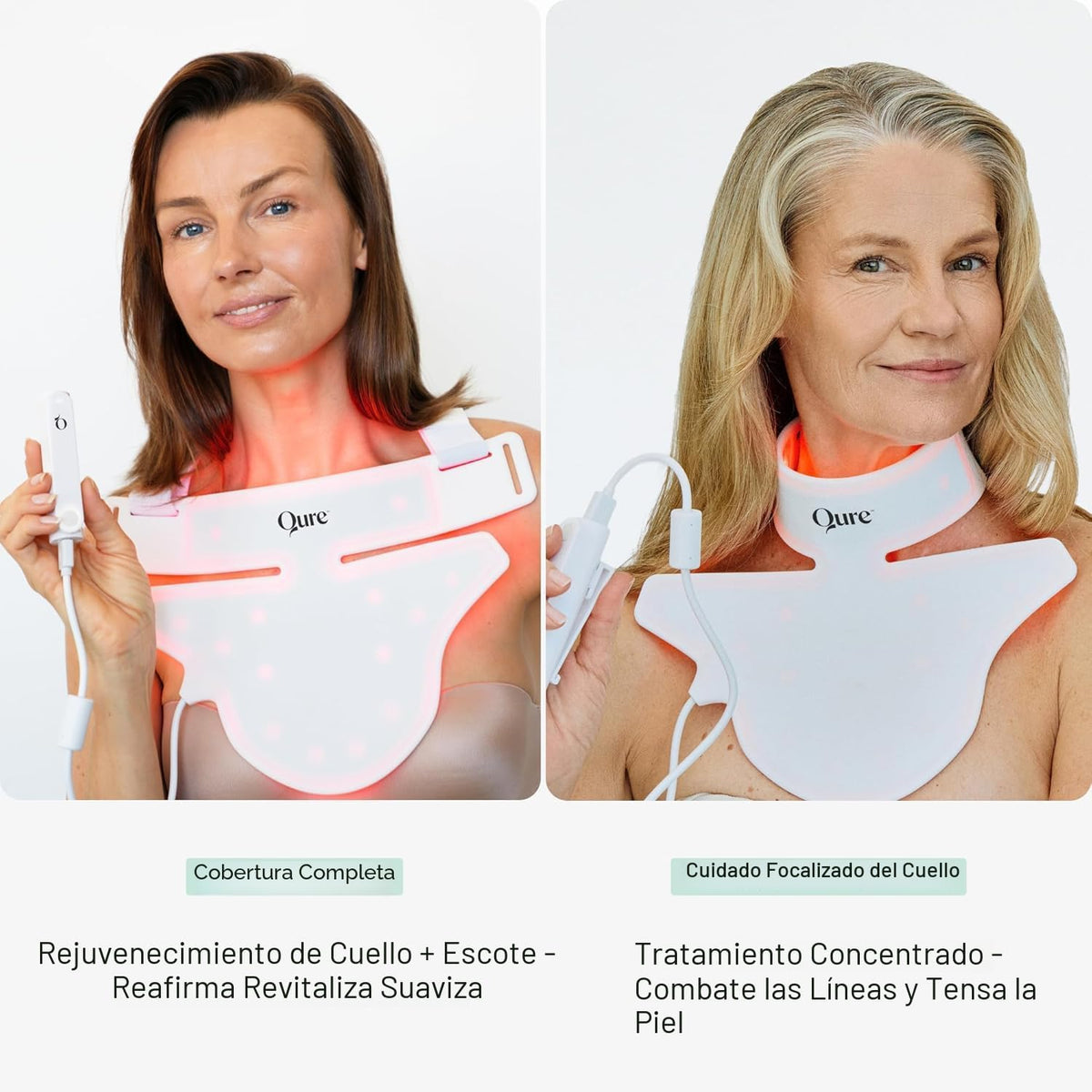 Qure Cuello, escote, sistema LED de pecho, terapia de luz roja, 2 l...