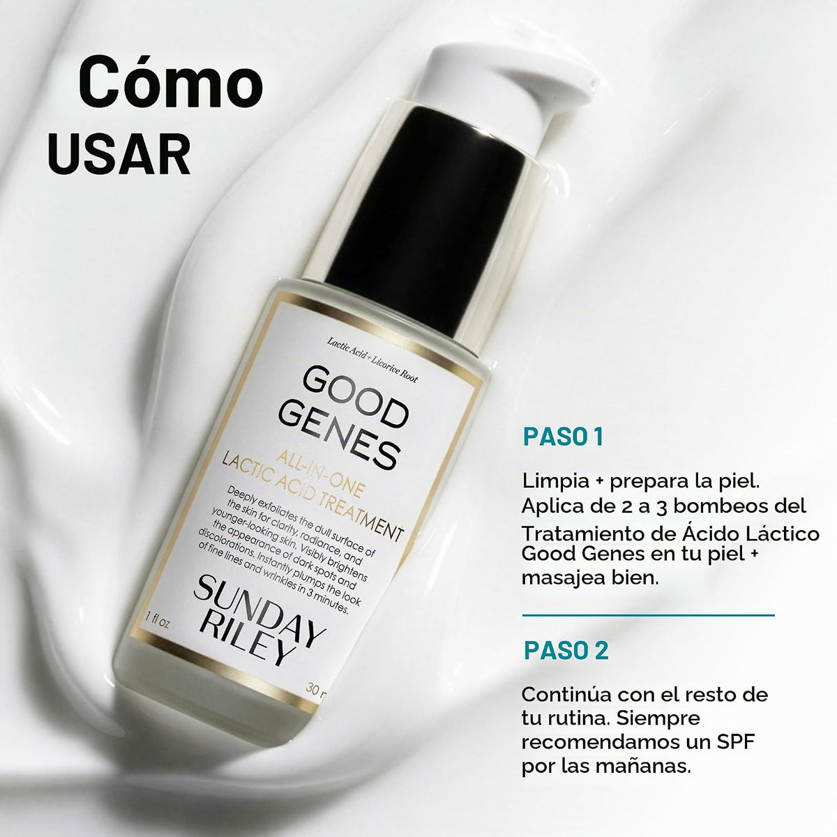 Suero Facial de Tratamiento de Ácido Láctico Todo en Uno de Sunday...