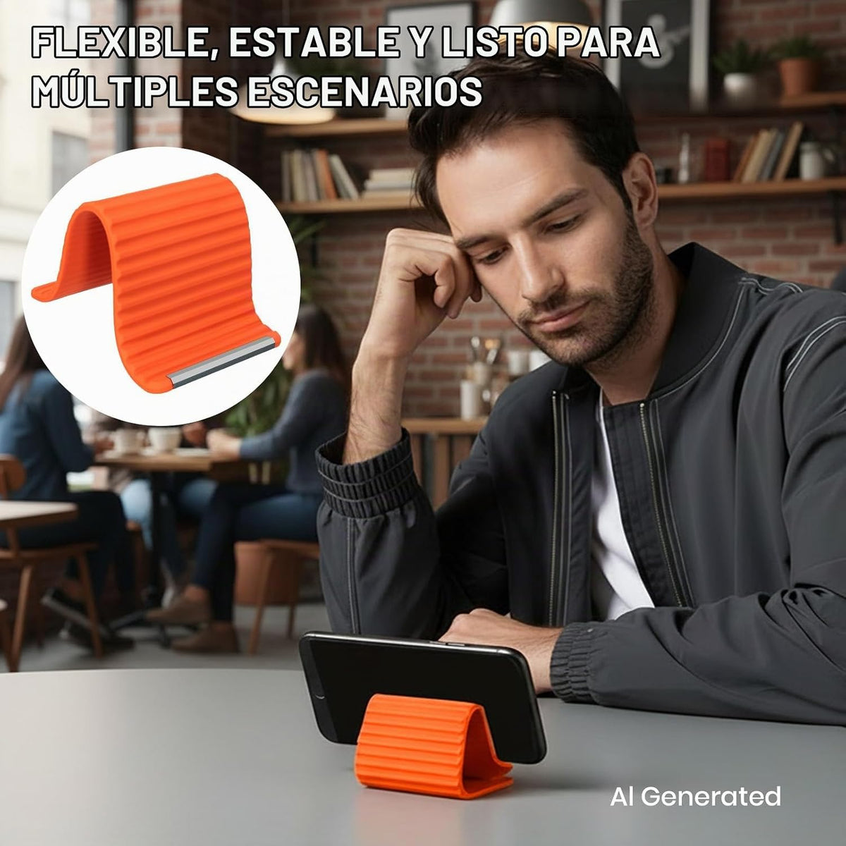 Soporte flexible de aluminio de silicona para teléfono, delgado de...