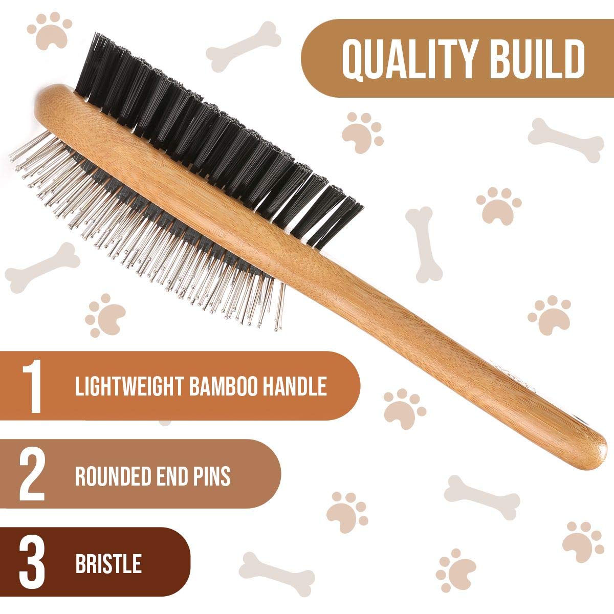 KylePet Cepillo para perros, cepillo de doble cara para mascotas co...