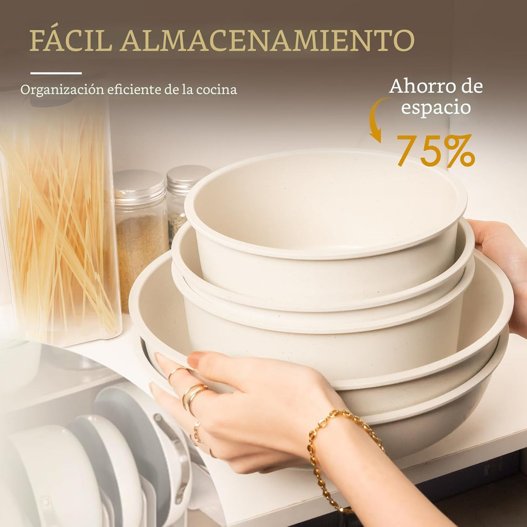Astercook - Juego de utensilios de cocina de cerámica antiadherente...