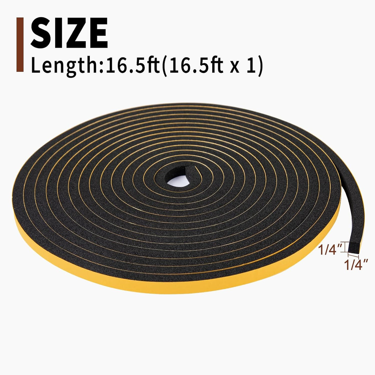 Yotache Burlete de espuma de 1\/4" de ancho x 1\/4" de alto...