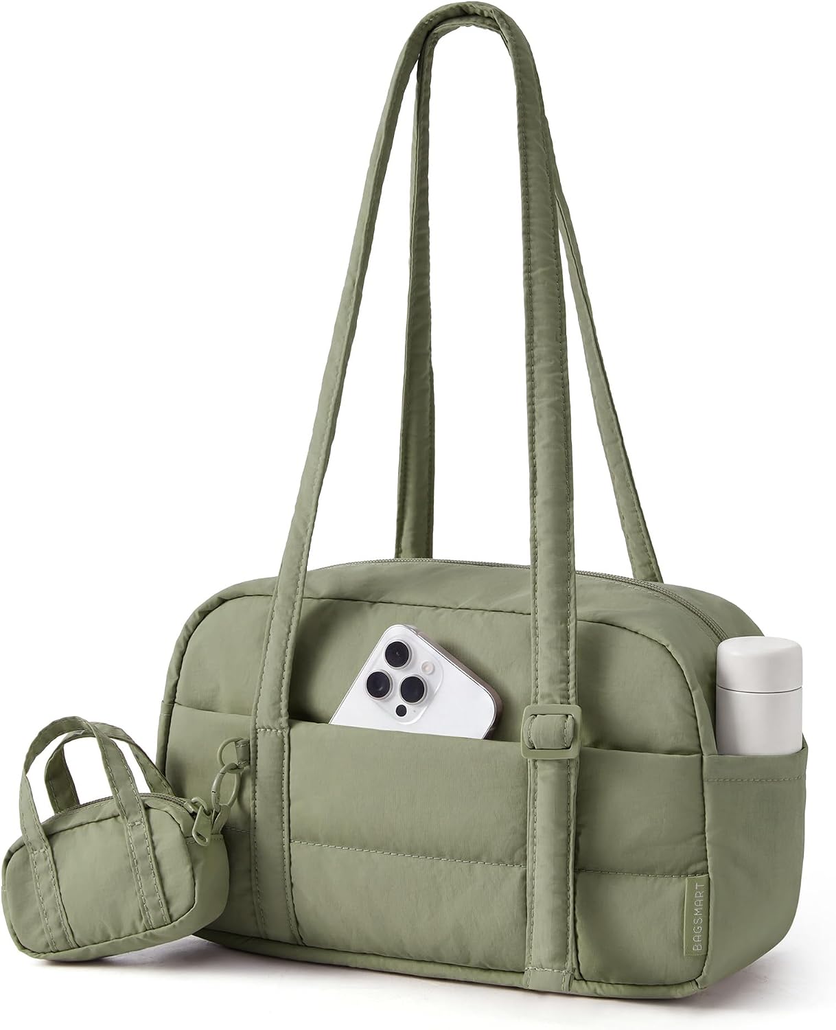 BAGSMART Monederos para mujer, bolsa de hombro acolchada pequeña, l...
