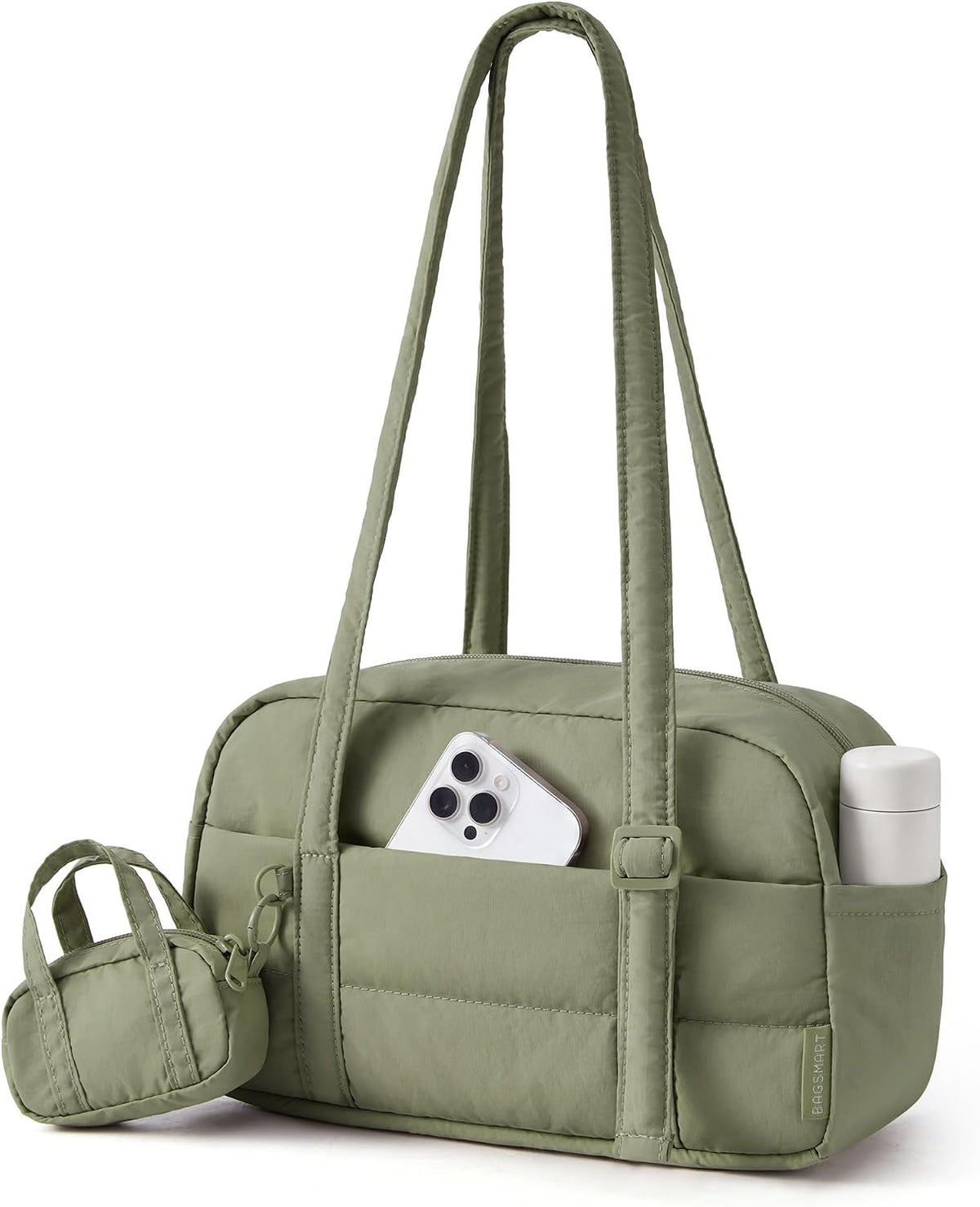 BAGSMART Monederos para mujer, bolsa de hombro acolchada pequeña, l...