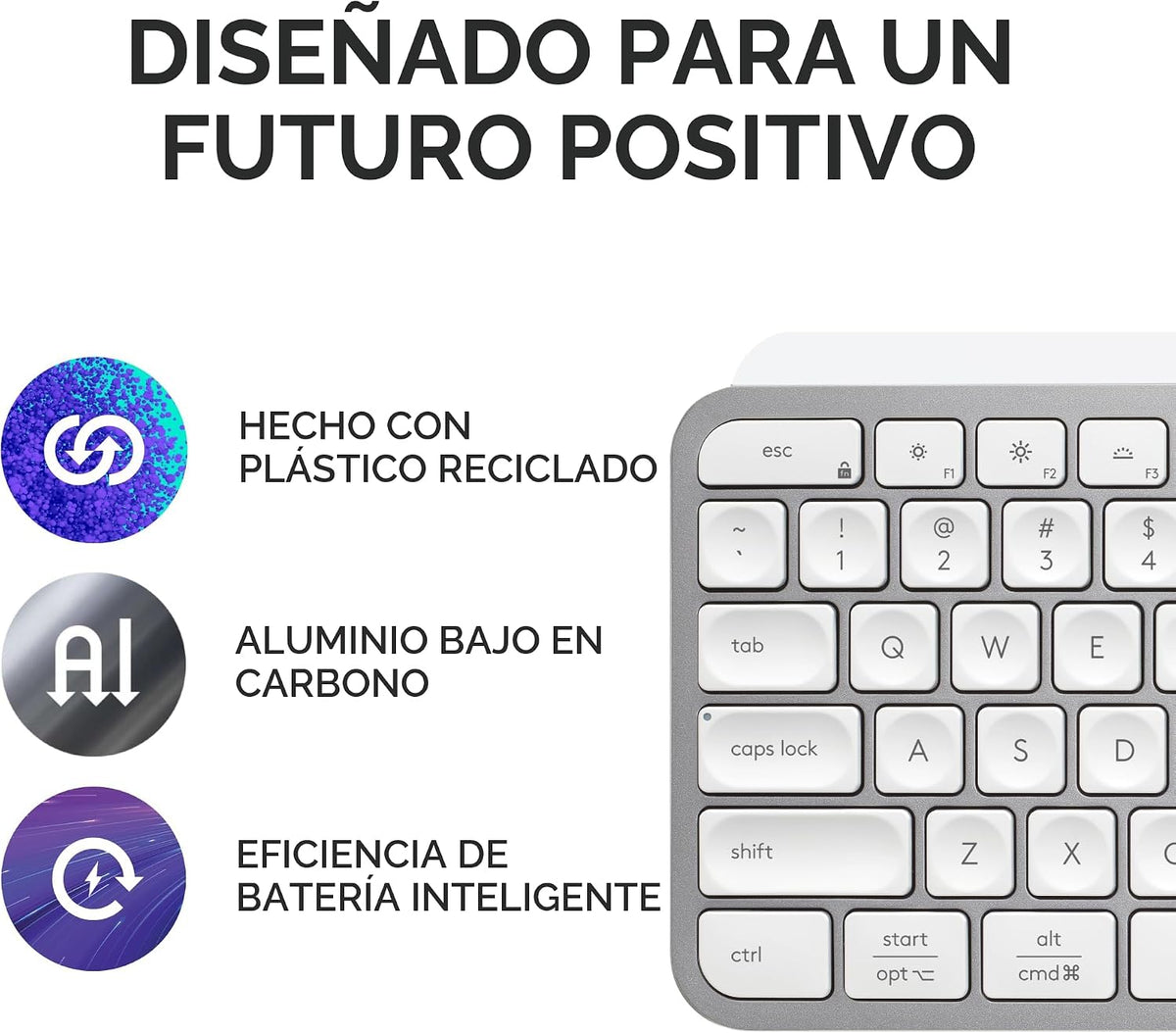 Logitech MX Keys S Teclado Inalámbrico Perfil Bajo Fluido Preciso -...