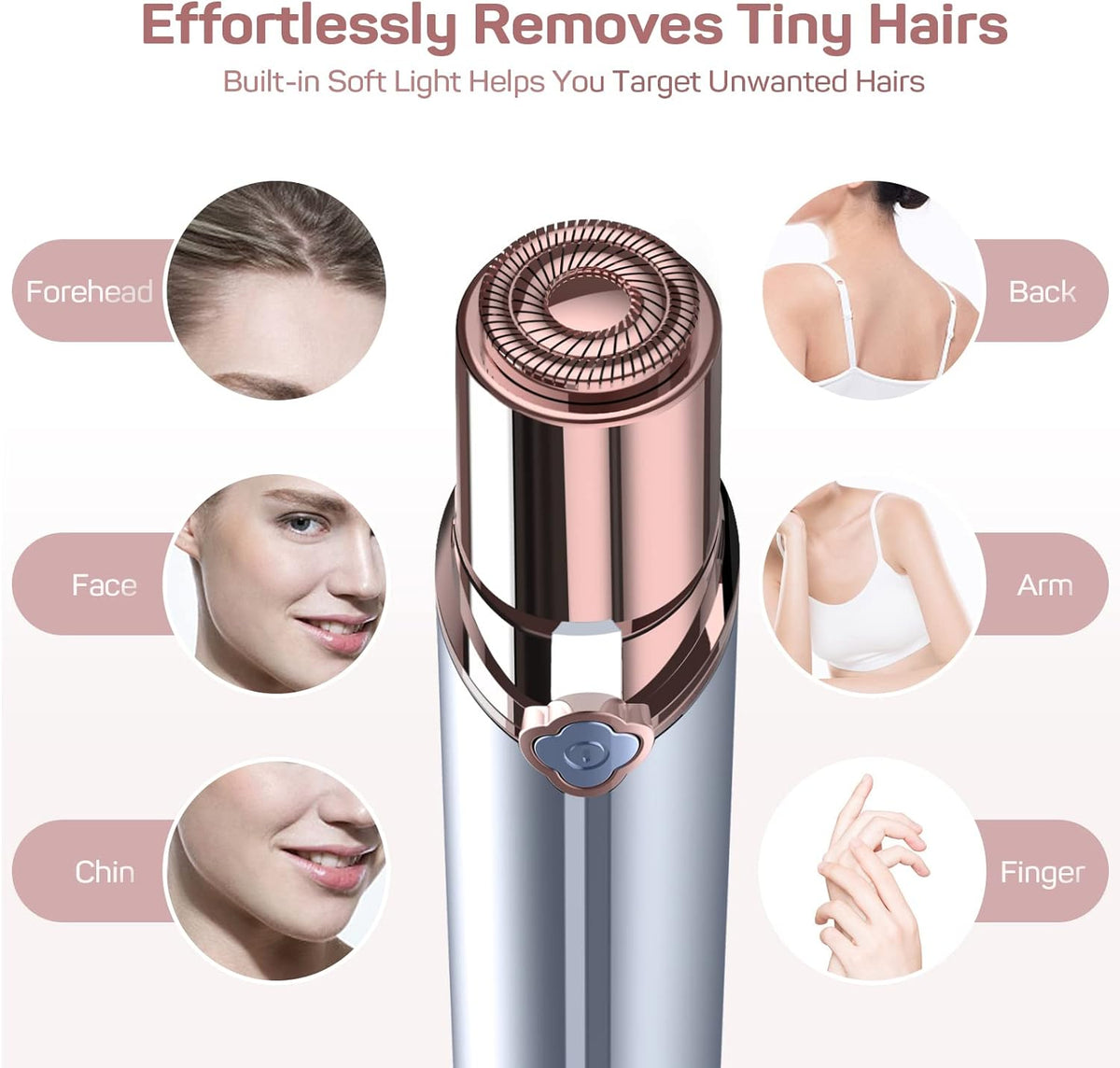 gurelax - Maquinillas de afeitar faciales para mujer, removedor de...