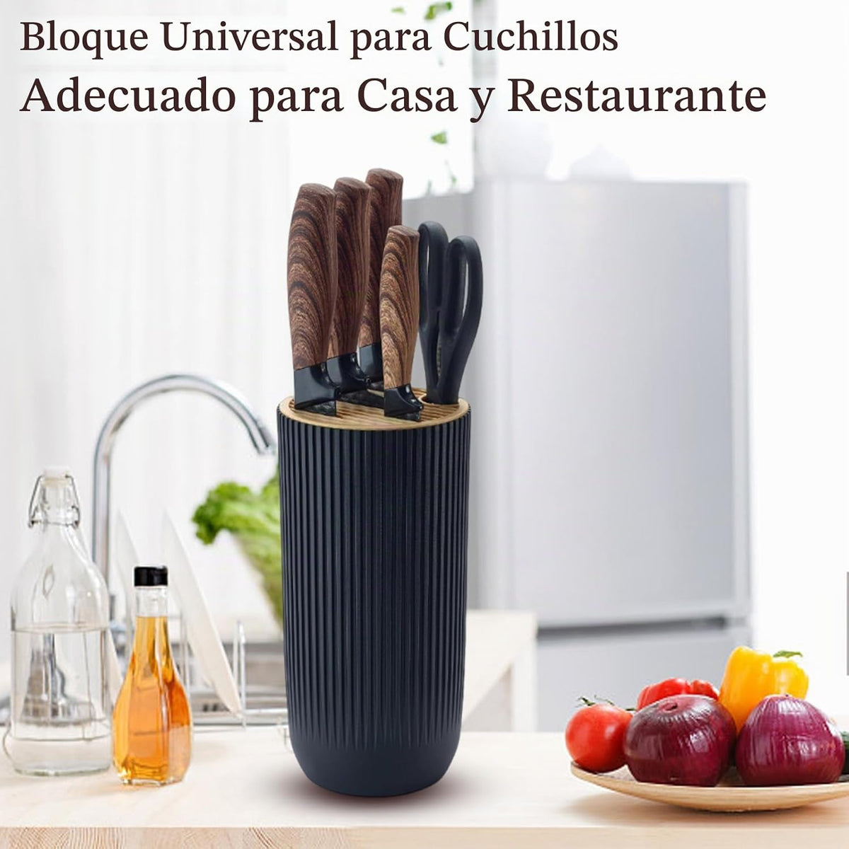 Retrosohoo - Juego de cuchillos de cocina de 6 piezas, color caqui,...