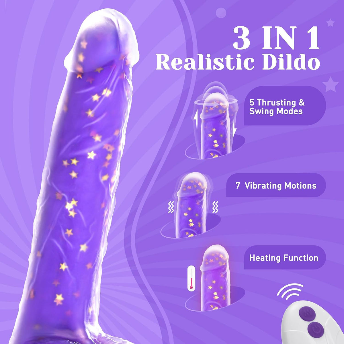 Tracy's - Vibrador de empuje para perros, estimulador realista...