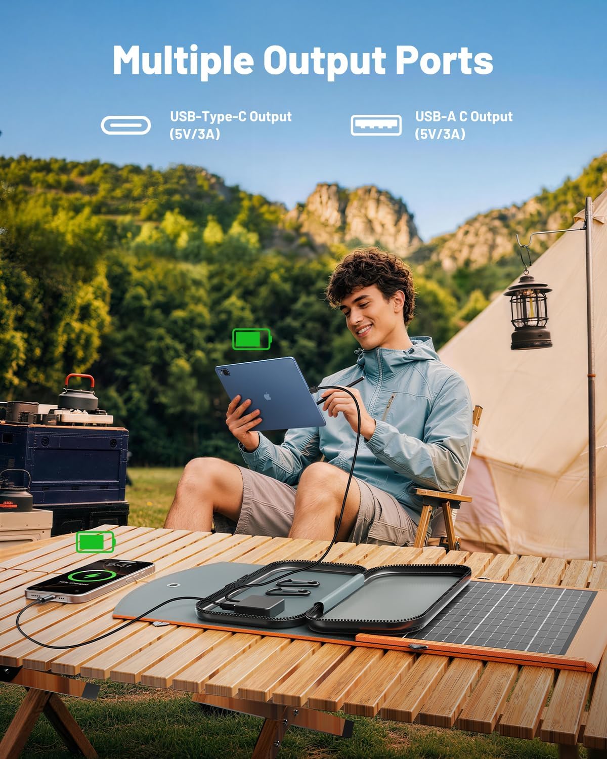 SOLUPUP Paneles Solares 30W Portátiles Plegables Cargador Solar con...