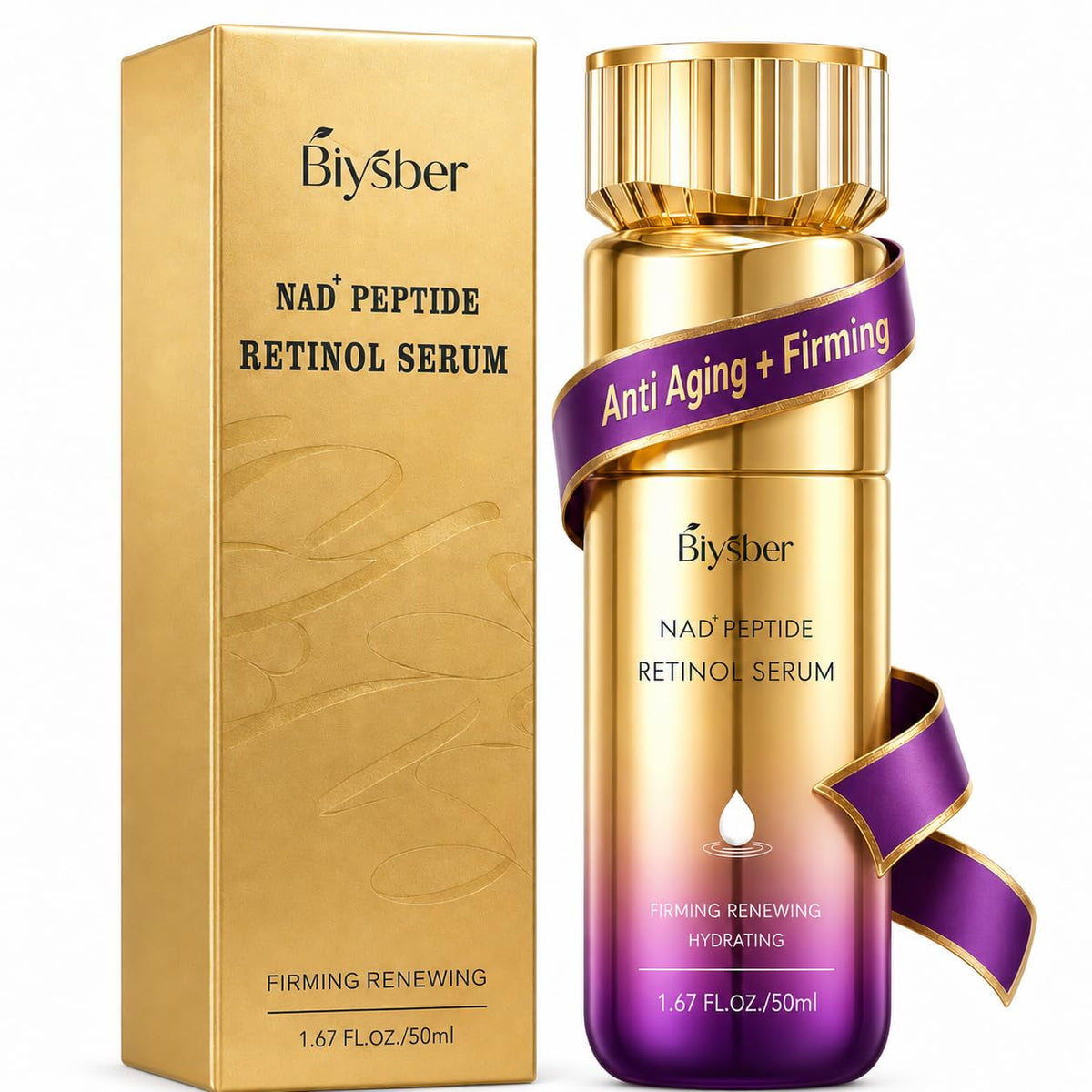Suero peptídico de retinol para cara y cuello con soporte NAD+, col...