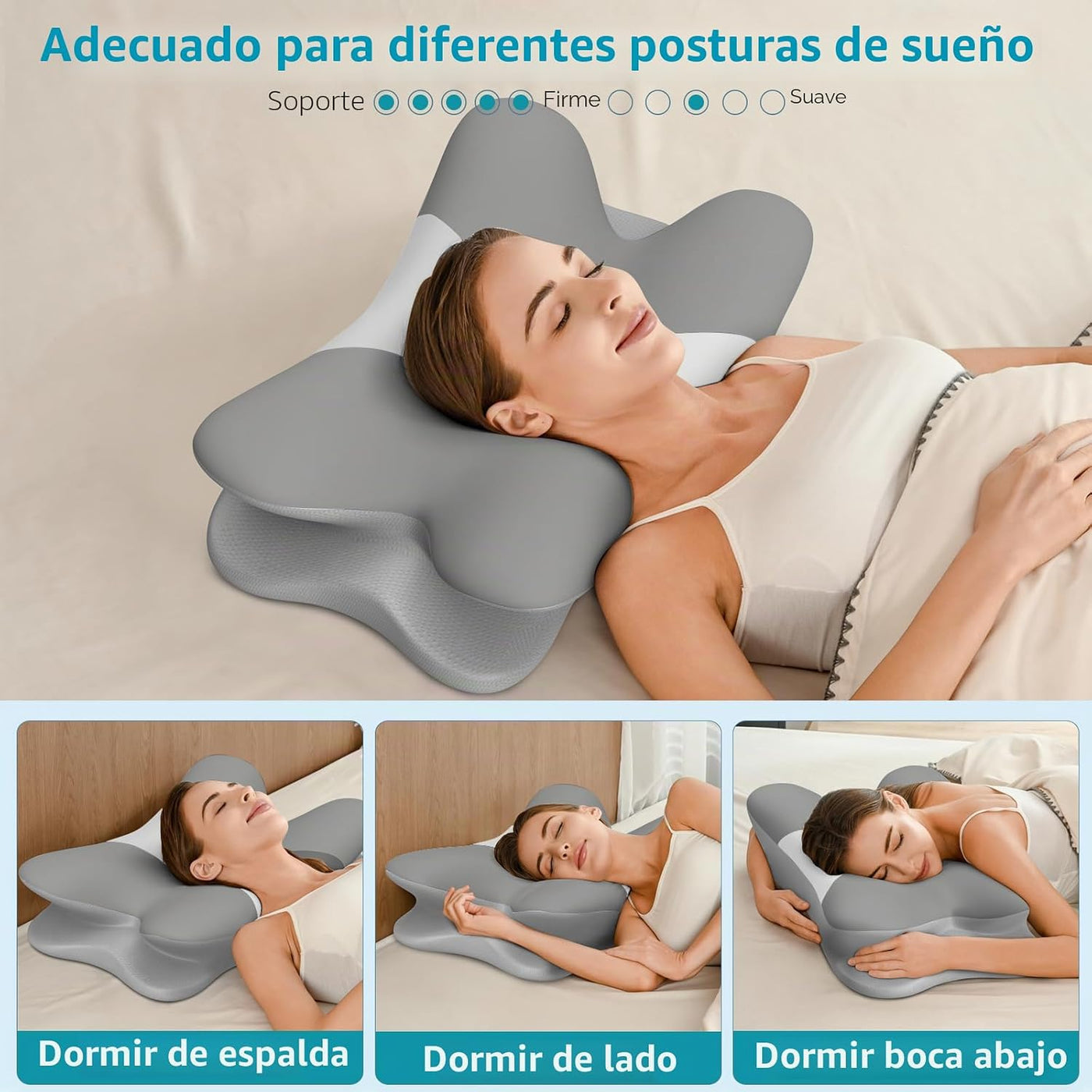 Almohada cervical para aliviar el dolor de cuello, almohada cervica...