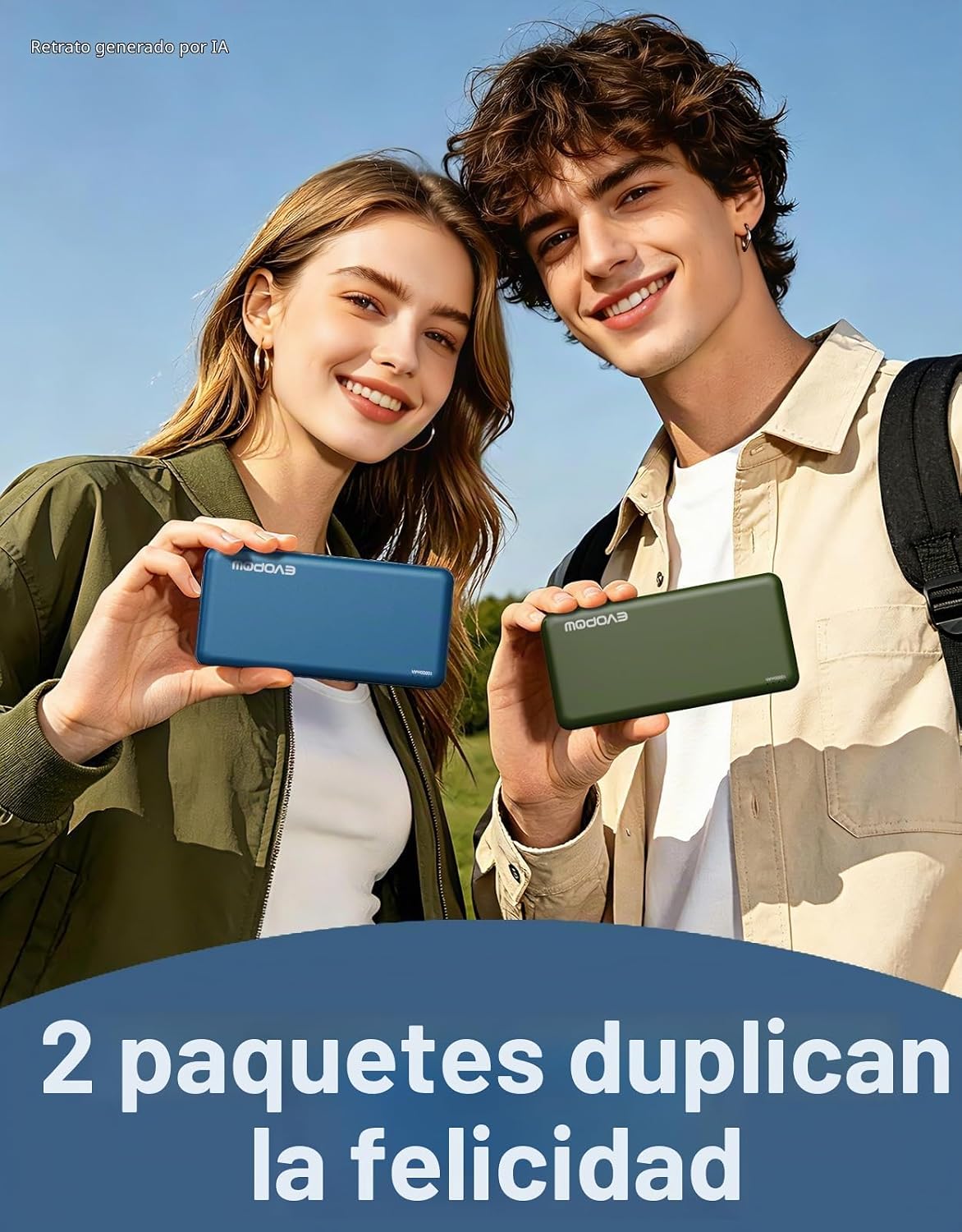 Paquete de 2 cargadores portátiles, banco de energía de 10000 mAh,...