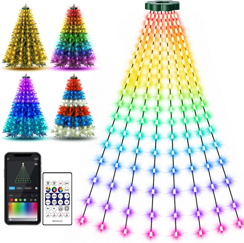 RUMCU LIFE Luces inteligentes para árbol de Navidad con temporizado...