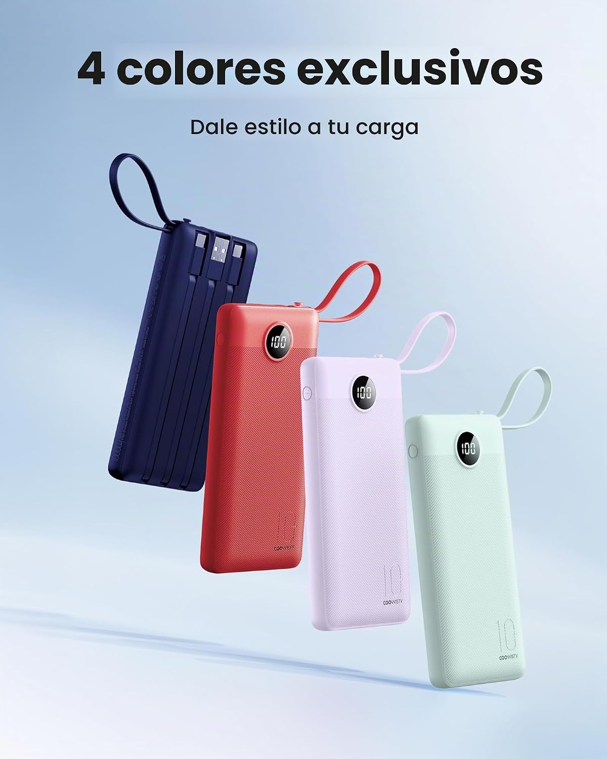 Coowisty Banco de energía portátil, cargador portátil compacto de 1...