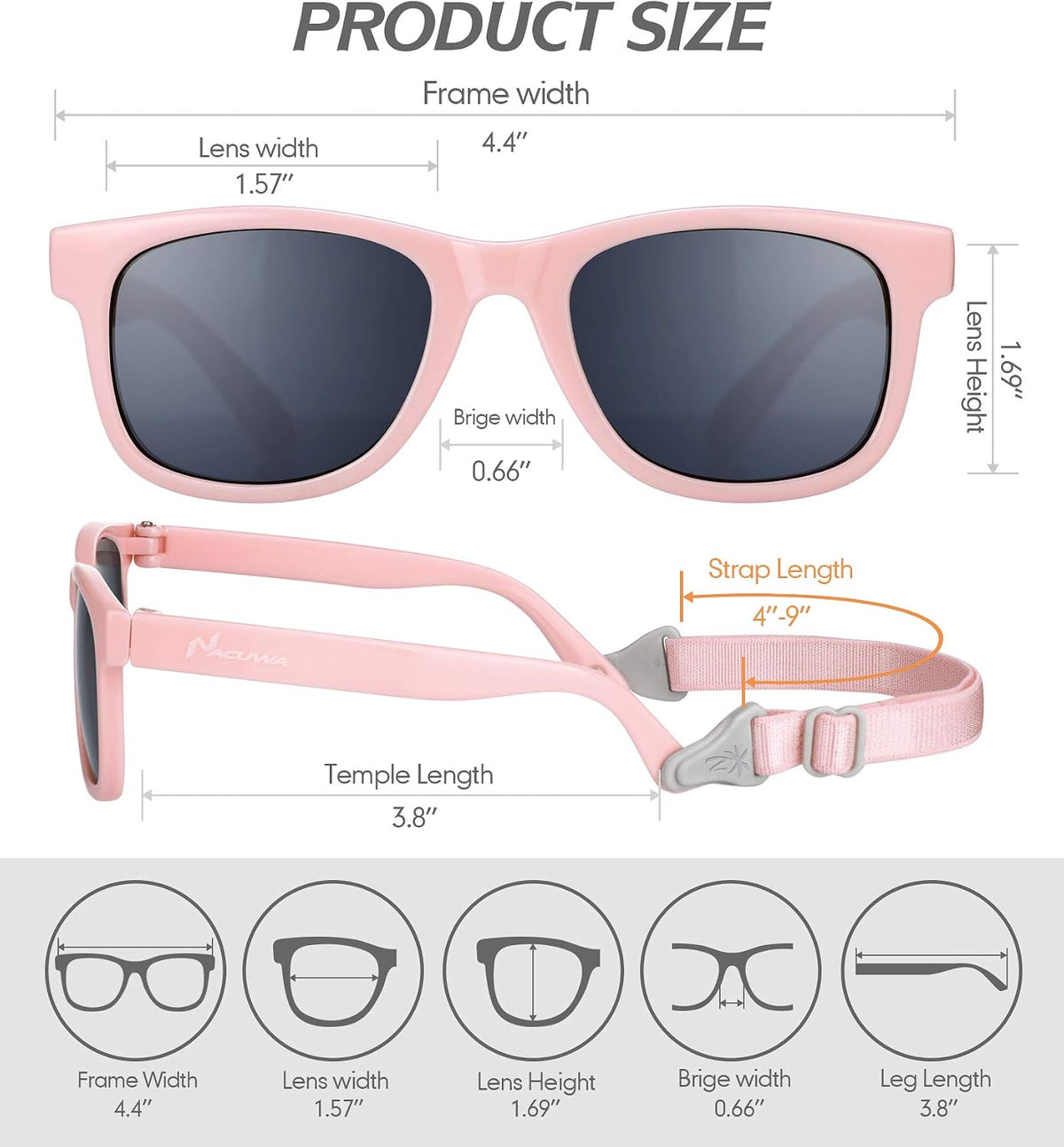 Nacuwa Gafas de sol para bebé, 100% a prueba de rayos UV, para bebé...