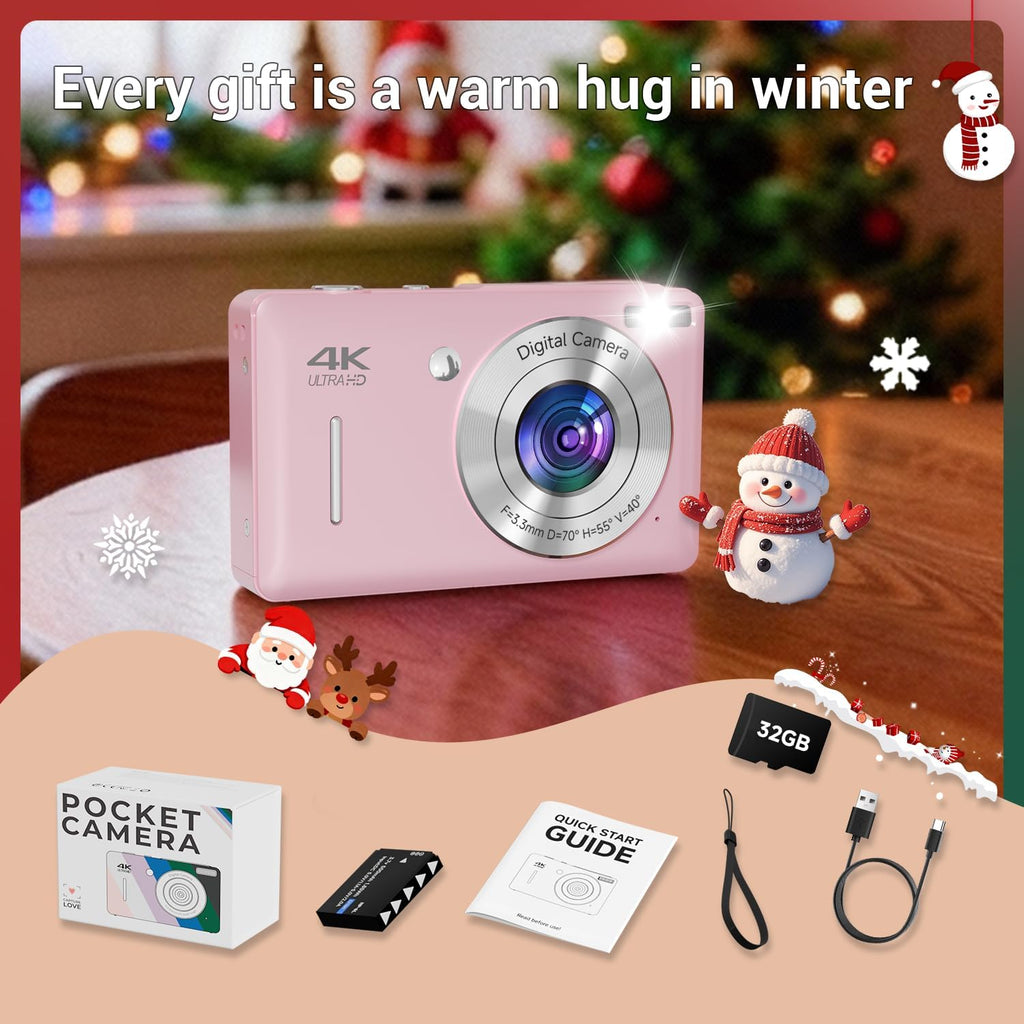 Cámara digital para niños, FHD 1080P 44MP cámara digital para apunt...