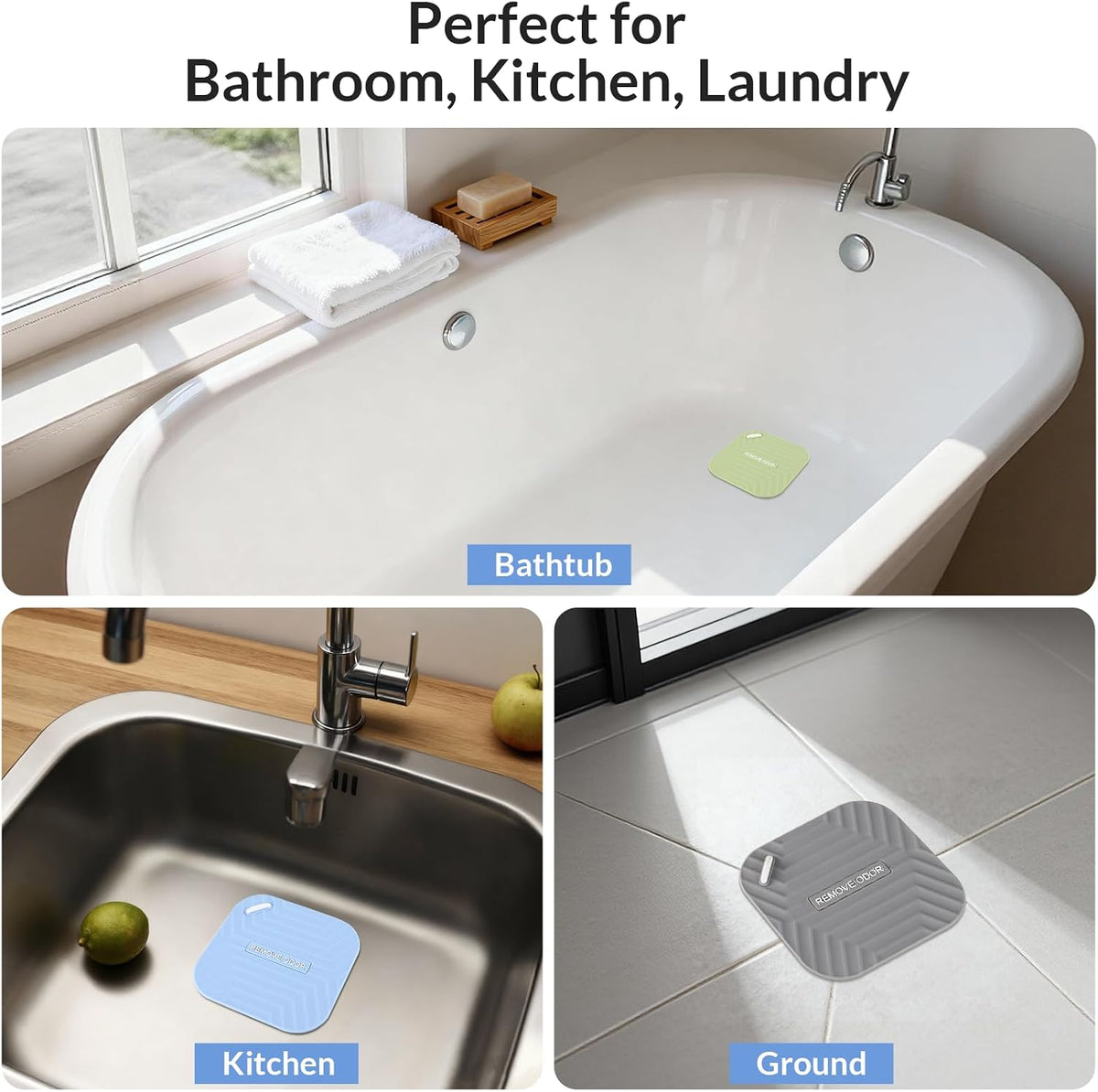 Paquete de 3 tapones de silicona para desagüe de ducha \u2013 Alfom...