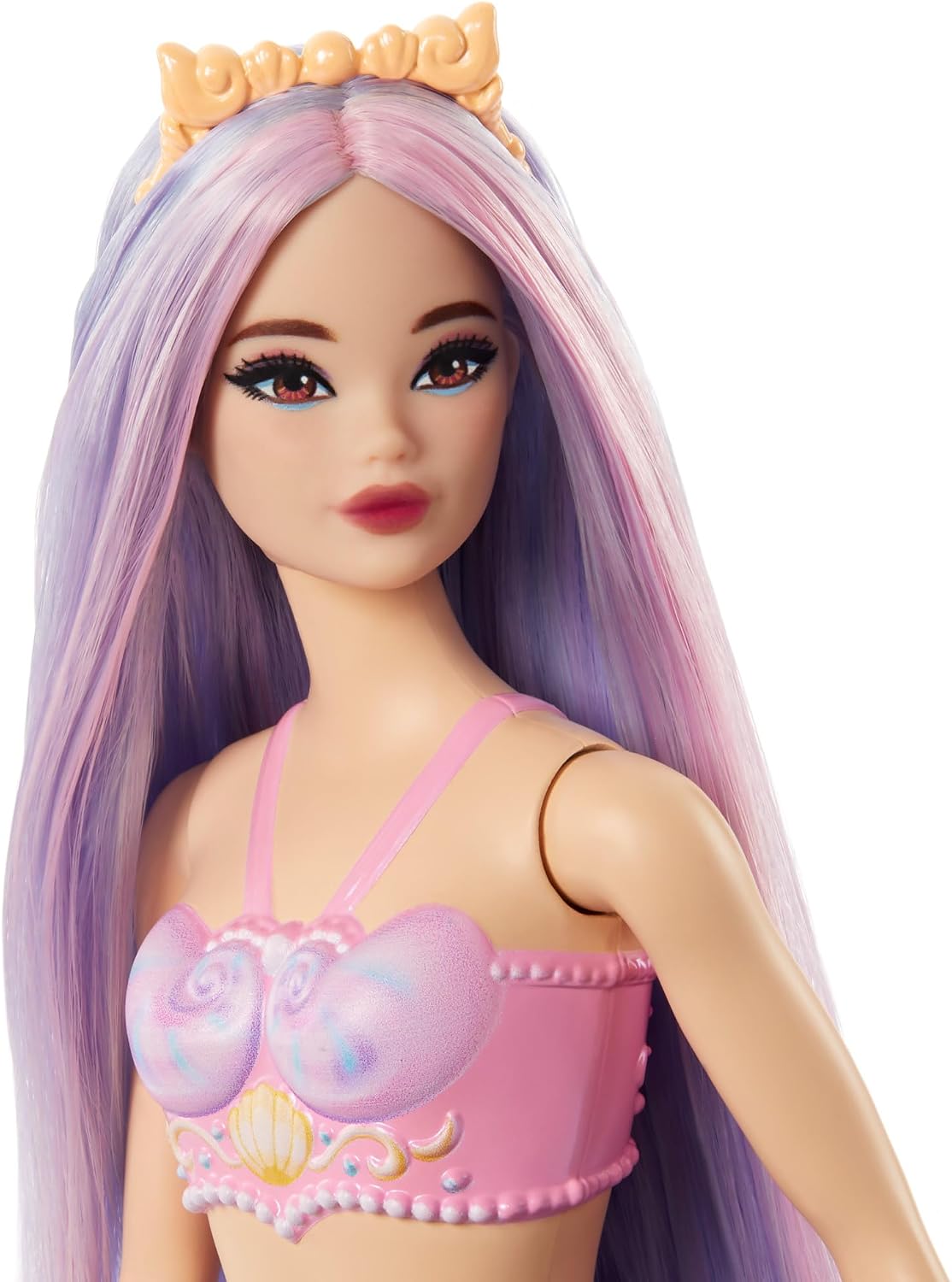 Barbie Muñeca de sirena con accesorio de pelo y diadema de fantasía...